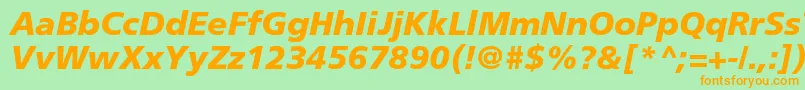 FrutigerLt76BlackItalic Font – Orange Fonts on Green Background