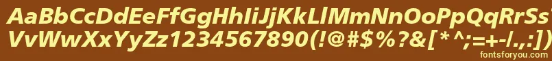 フォントFrutigerLt76BlackItalic – 黄色のフォント、茶色の背景