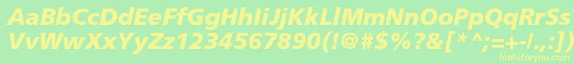 FrutigerLt76BlackItalic Font – Yellow Fonts on Green Background