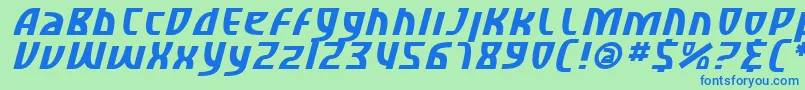 SfRetroesqueItalic Font – Blue Fonts on Green Background