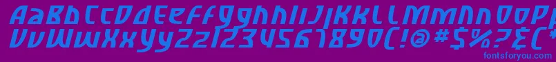 フォントSfRetroesqueItalic – 紫色の背景に青い文字