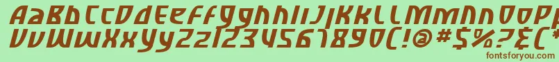 SfRetroesqueItalic Font – Brown Fonts on Green Background