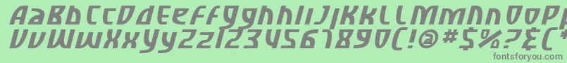 フォントSfRetroesqueItalic – 緑の背景に灰色の文字