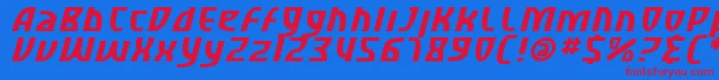 フォントSfRetroesqueItalic – 赤い文字の青い背景