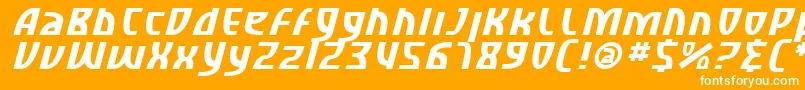 Police SfRetroesqueItalic – polices blanches sur fond orange