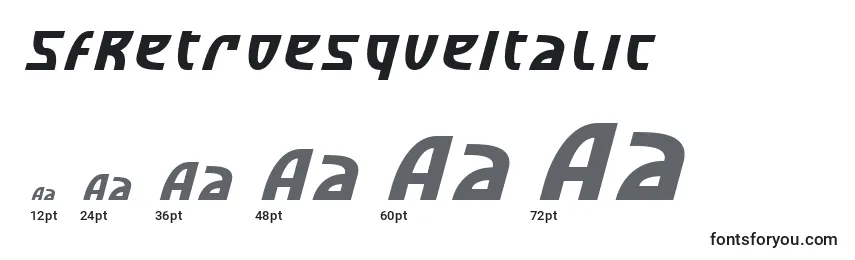 SfRetroesqueItalic Font Sizes