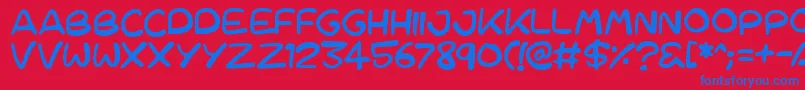 Cartoons123 Font – Blue Fonts on Red Background