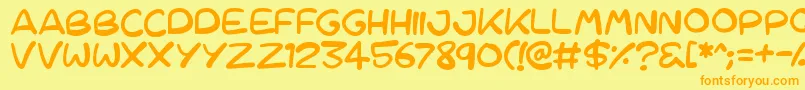 Cartoons123 Font – Orange Fonts on Yellow Background