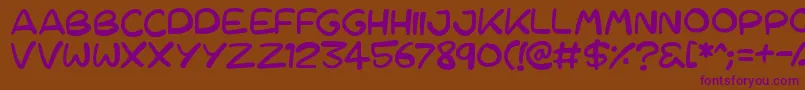 Cartoons123 Font – Purple Fonts on Brown Background