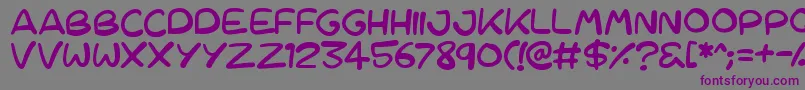 Шрифт Cartoons123 – фиолетовые шрифты на сером фоне
