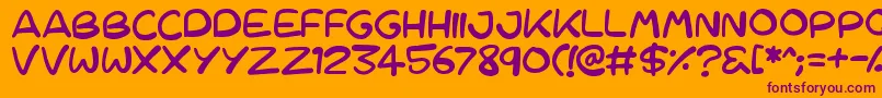 Шрифт Cartoons123 – фиолетовые шрифты на оранжевом фоне