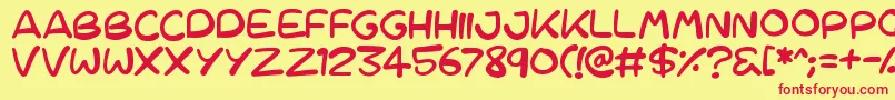 Cartoons123 Font – Red Fonts on Yellow Background