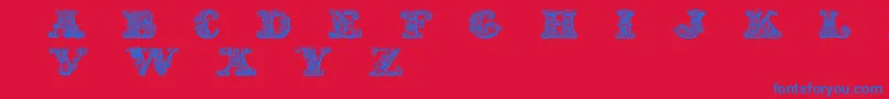 フォントExoticaMedium – 赤い背景に青い文字