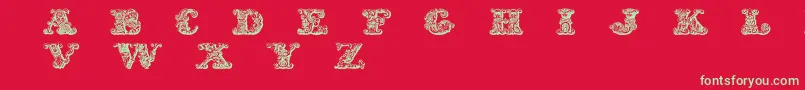 フォントExoticaMedium – 赤い背景に緑の文字