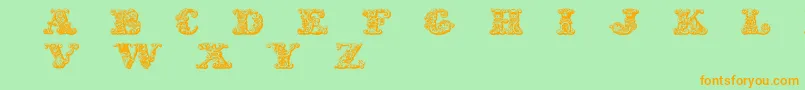 Police ExoticaMedium – polices orange sur fond vert