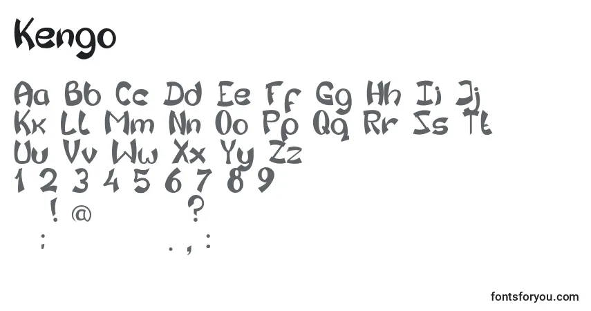 Schriftart Kengo – Alphabet, Zahlen, spezielle Symbole