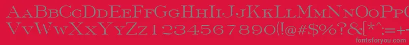 FinchleyRegularDb-Schriftart – Graue Schriften auf rotem Hintergrund