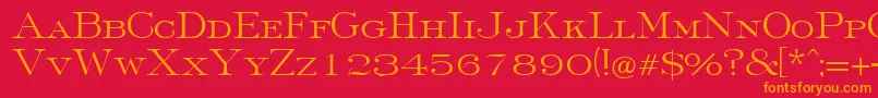 FinchleyRegularDb Font – Orange Fonts on Red Background