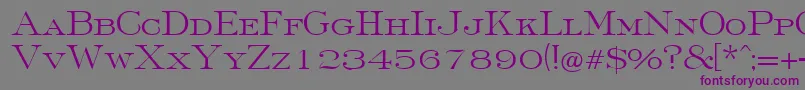 フォントFinchleyRegularDb – 紫色のフォント、灰色の背景