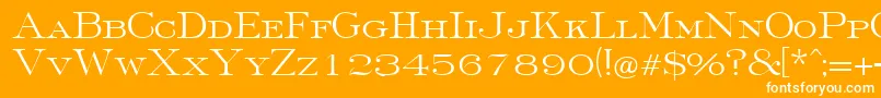 FinchleyRegularDb-Schriftart – Weiße Schriften auf orangefarbenem Hintergrund