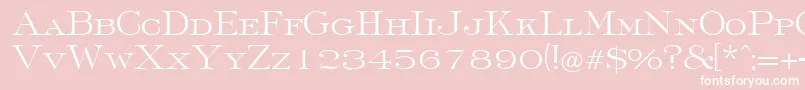 Czcionka FinchleyRegularDb – białe czcionki na różowym tle