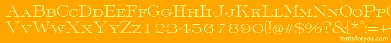 FinchleyRegularDb-Schriftart – Gelbe Schriften auf orangefarbenem Hintergrund