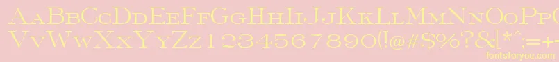 FinchleyRegularDb-Schriftart – Gelbe Schriften auf rosa Hintergrund
