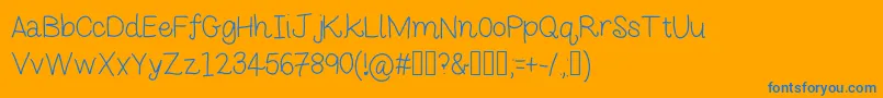 Weitere Informationen zur Monkeybutt2-Schriftart Monkeybutt2-Schriftart – Blaue Schriften auf orangefarbenem Hintergrund