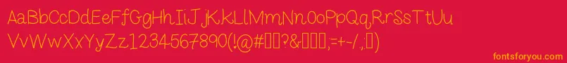 Fonte Monkeybutt2 – fontes laranjas em um fundo vermelho