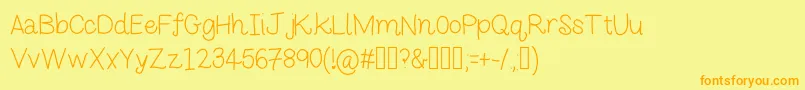 Fonte Monkeybutt2 – fontes laranjas em um fundo amarelo
