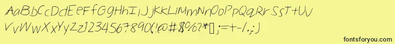 Melinahand Font – Black Fonts on Yellow Background