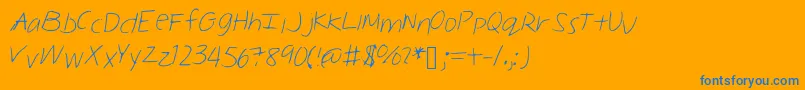 Melinahand Font – Blue Fonts on Orange Background