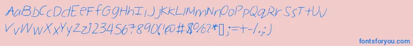 Melinahand-Schriftart – Blaue Schriften auf rosa Hintergrund