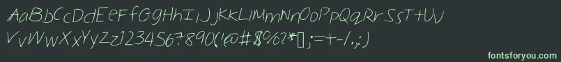 Czcionka Melinahand – zielone czcionki na czarnym tle