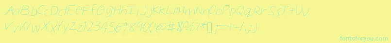 Шрифт Melinahand – зелёные шрифты на жёлтом фоне