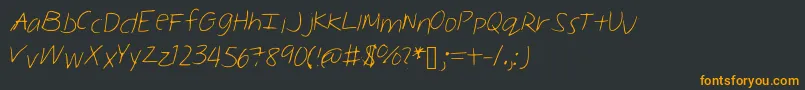 フォントMelinahand – 黒い背景にオレンジの文字