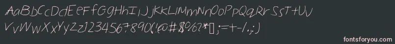 Czcionka Melinahand – różowe czcionki na czarnym tle