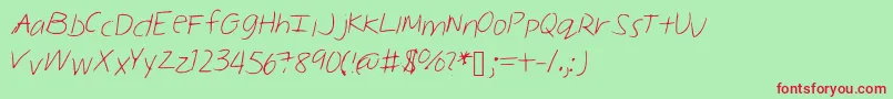 Melinahand Font – Red Fonts on Green Background