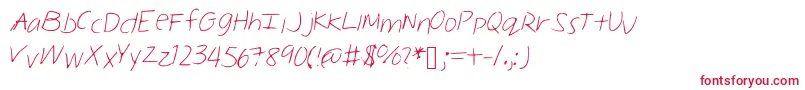 フォントMelinahand – 白い背景に赤い文字