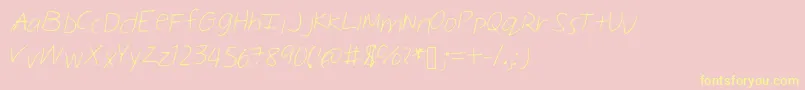 Melinahand Font – Yellow Fonts on Pink Background