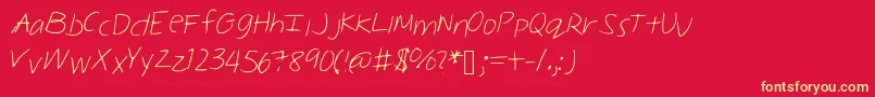 Melinahand Font – Yellow Fonts on Red Background