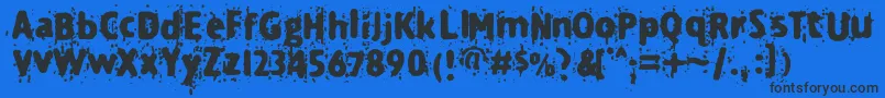 Technine Font – Black Fonts on Blue Background