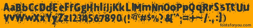 Technine Font – Black Fonts on Orange Background