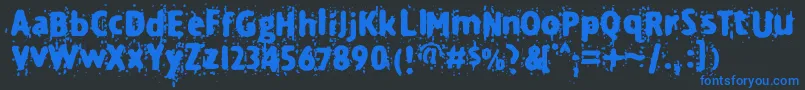 Fonte Technine – fontes azuis em um fundo preto