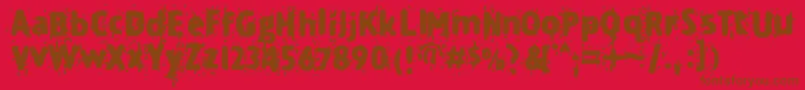 Technine Font – Brown Fonts on Red Background