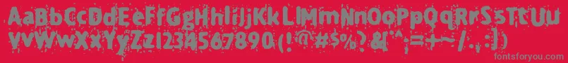 Technine Font – Gray Fonts on Red Background