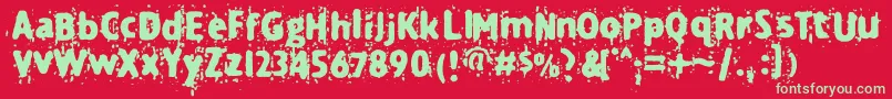 Technine Font – Green Fonts on Red Background