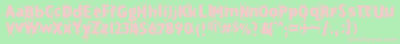 Technine Font – Pink Fonts on Green Background