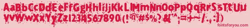 Technine Font – Red Fonts on Pink Background