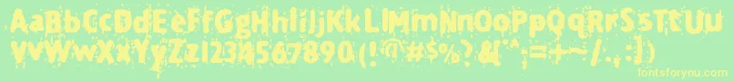 Technine Font – Yellow Fonts on Green Background